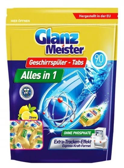 GLANZ MEISTER All in 1 tablety do myčky 90ks modrý obal