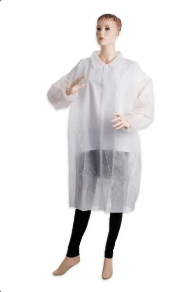 PLÁŠŤ s knoflíky bílý PD-PLAST-W-XXXL