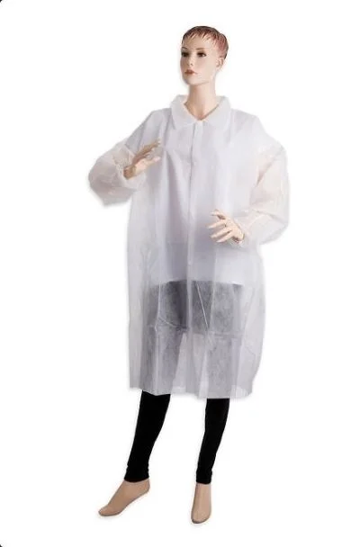 PLÁŠŤ s knoflíky bílý PD-PLAST-W-XXXL