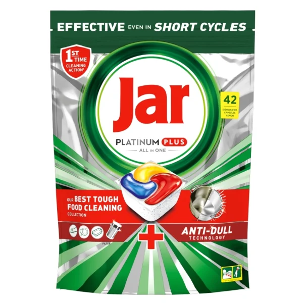 JAR kapsle na nádobí Platinum Plus Yellow 42ks
