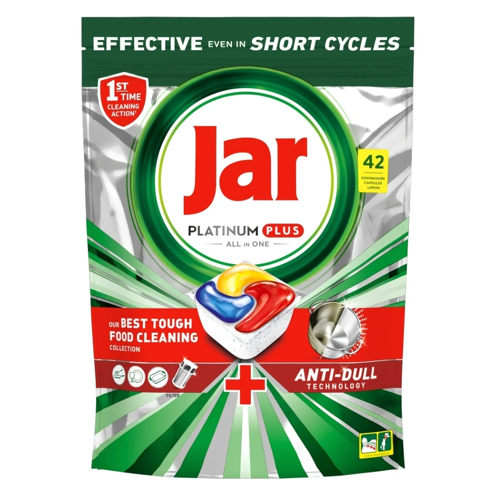 JAR kapsle na nádobí Platinum Plus Yellow 42ks