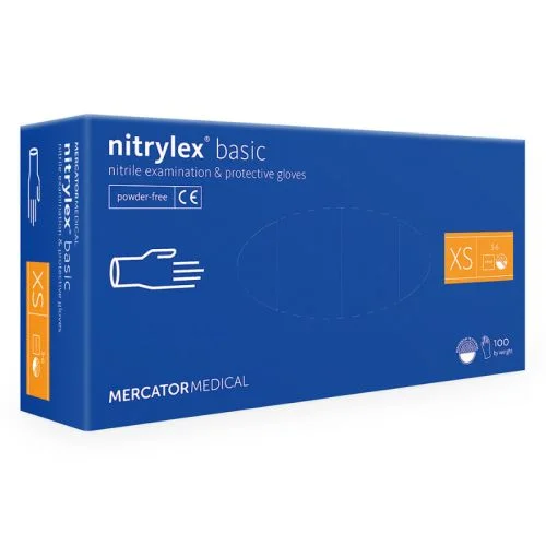 RUKAVICE NITRILOVÉ NEpudrované č.6/XS, 100ks modré