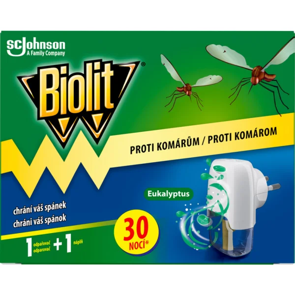 BIOLIT Elektrický odpařovač s tekutou náplní EUKALYPTUS 30 nocí 1+21ml