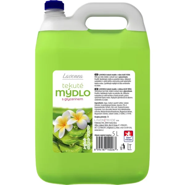 LAVONEA tekuté mýdlo Aloe Vera (zelené) 5l