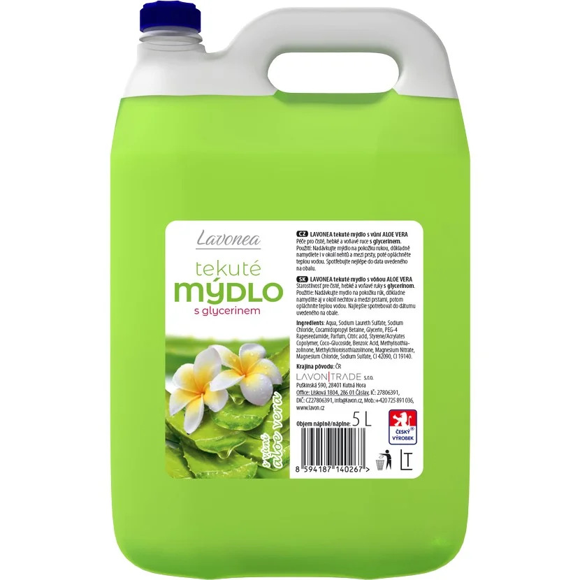 LAVONEA tekuté mýdlo Aloe Vera (zelené) 5l
