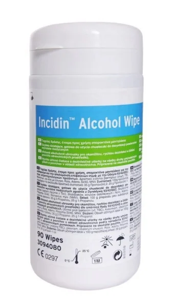 INCIDIN ALCOHOL WIPE ZÁSOBNÍK S NÁPLNÍ 90ks - alkoholové ubrousky