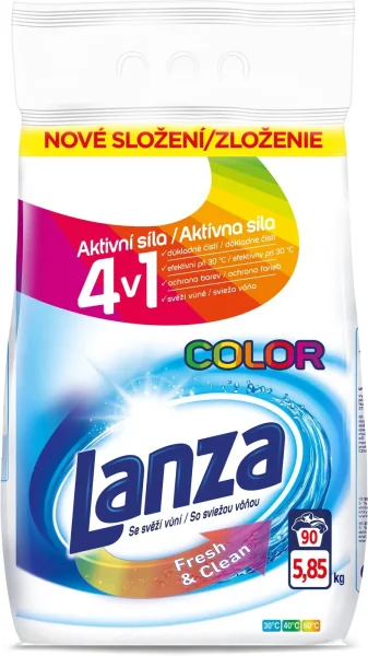 LANZA Fresh&Clean prášek na praní na barevné prádlo 5,85kg/90PD