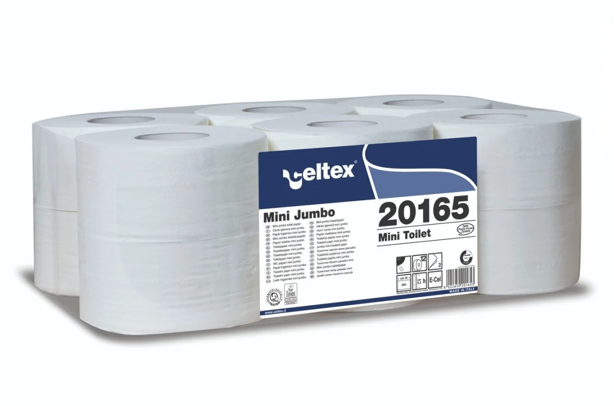 TOALETNÍ PAPÍR CELTEX mini jumbo 195, 2vrst., celulóza,160m,12ks 20165