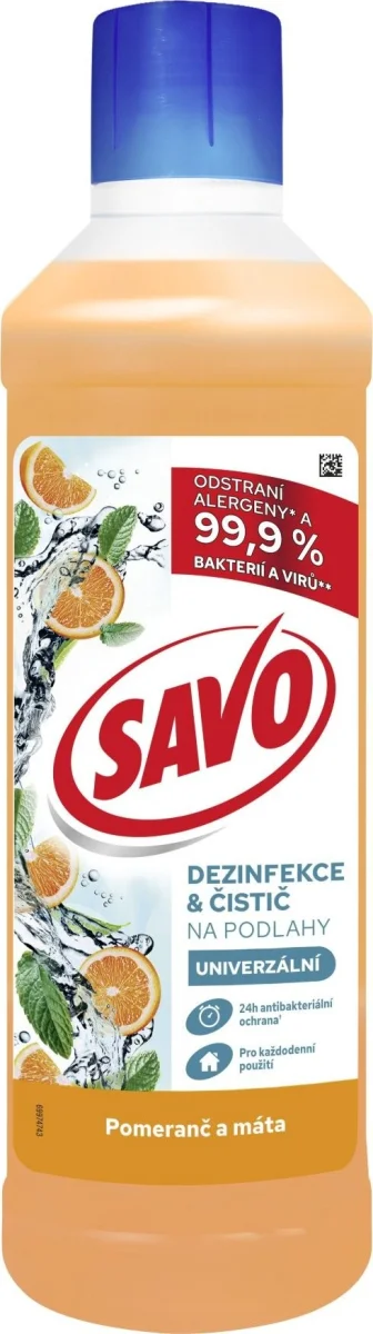 SAVO čistič podlahy Pomeranč Máta Dezinfekční 1l