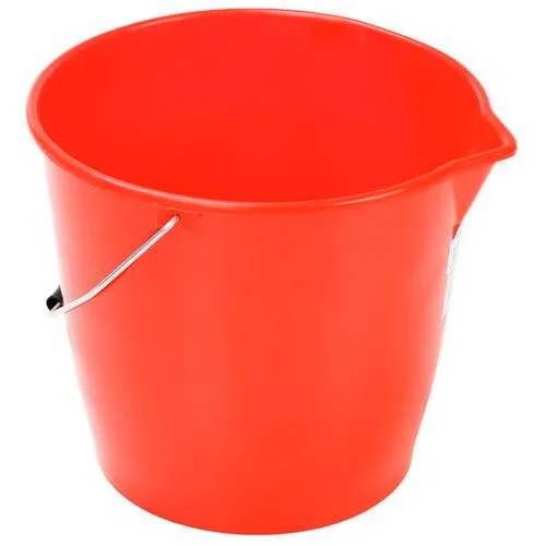 VĚDRO UH s výlevkou ČERVENÉ, kovová rukojeť 10l